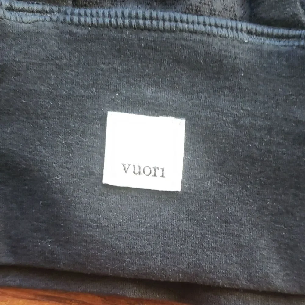 Vuori Women's Heathered Black Chic Athleisure Casual Sports Bra Size Small